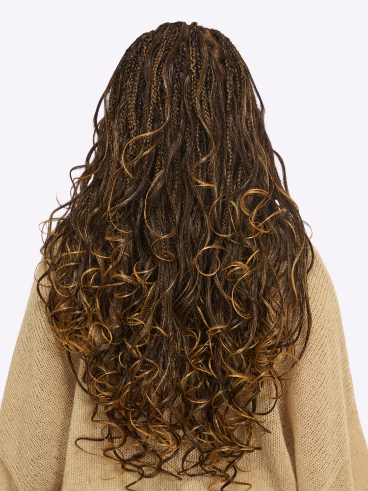 HD Lace Knotless Box Braided Wig | Real Scalp Look Glueless Wig - Qelavo