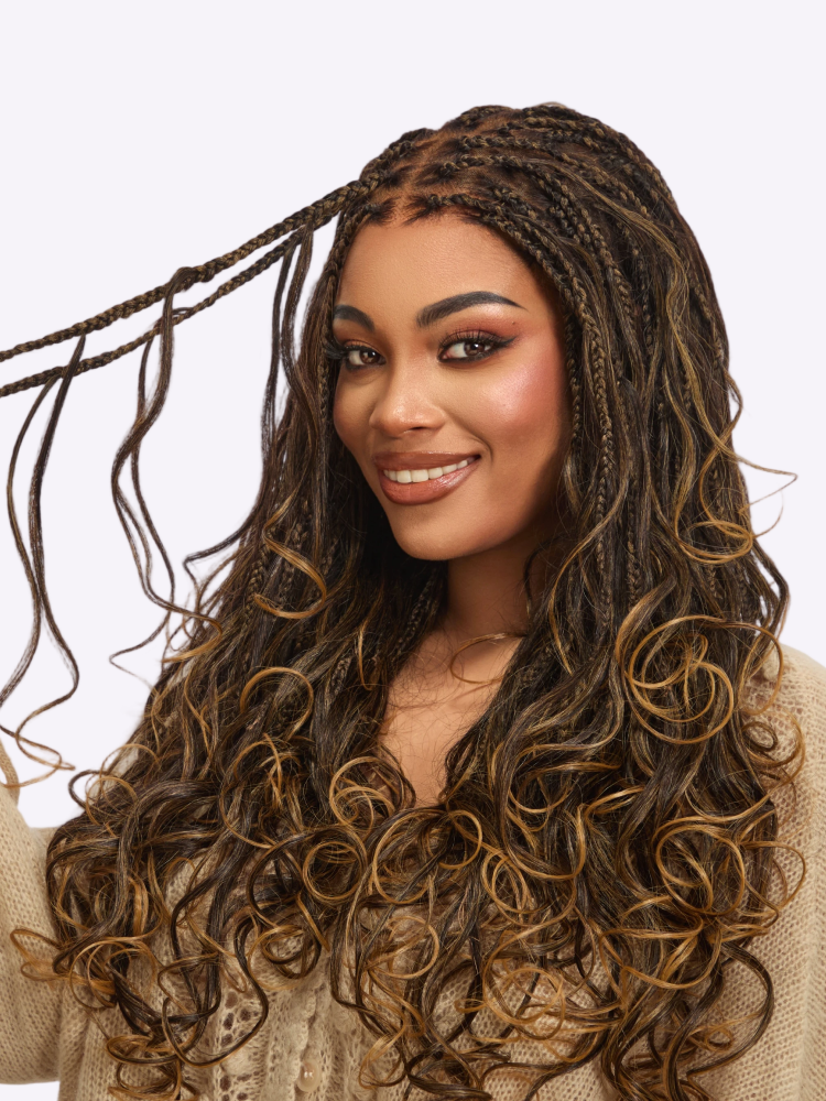 HD Lace Knotless Box Braided Wig | Real Scalp Look Glueless Wig - Qelavo