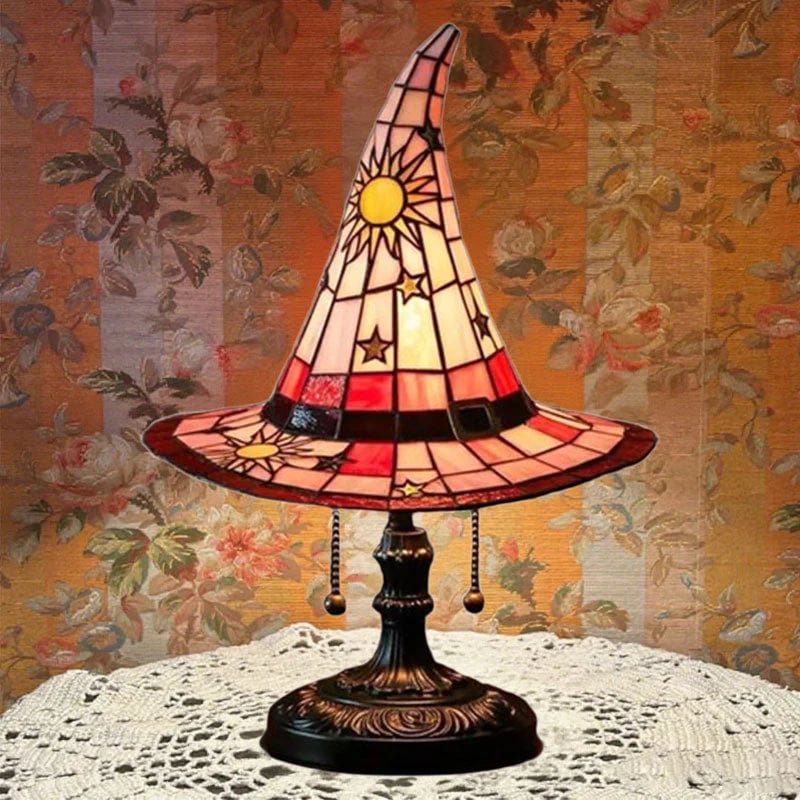 🔥Exclusive Limited Item 👍🔥50%OFF♠️Witch Hat Night Light & Stained Glass Witch Hat Lamp🎁