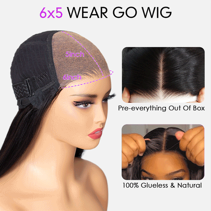 Straight Human Hair Wig | 6x5 HD Lace | Glueless Wear & Go | 250% Density - Lumma