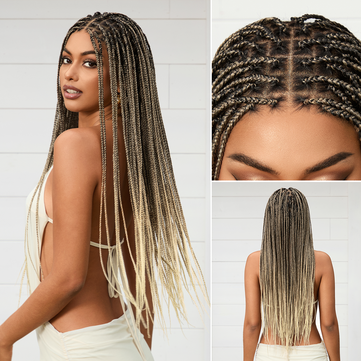 HD Lace Knotless Box Braided Wig | Real Scalp Look Glueless Wig - Qelavo