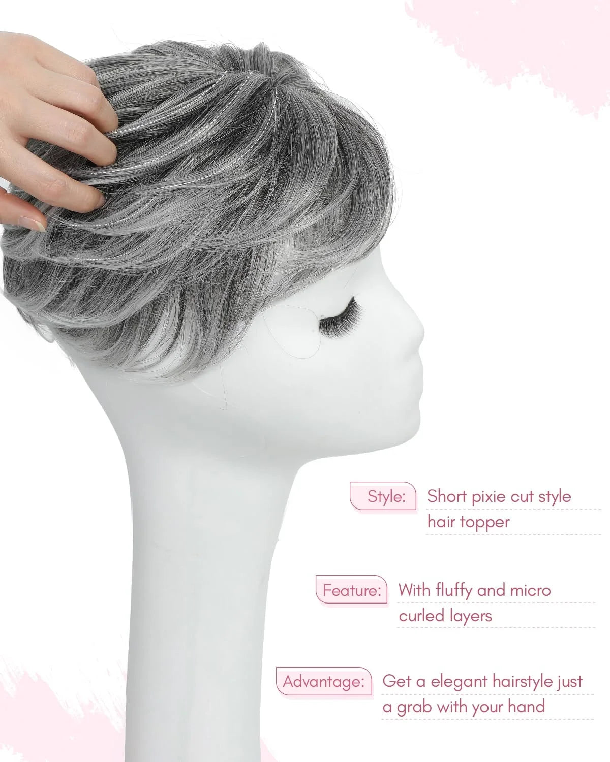 Breathable Short Hair Topper For Women - Effortless Beauty, Instantly